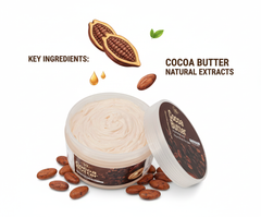 VLARC Cocoa Butter 180g – Natural, Paraben & Sulphate Free | Deep Moisturizing Body Butter for Dry Skin | Toxin-Free Skincare