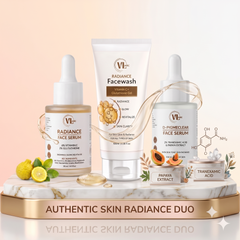 VLARC Authentic Skin Radiance Trio – Radiance Facewash (100ml) + 6% Vitamin C & 2% Glutathione Radiance Serum (30ml) + 2% Tranexamic Acid D-Pigmeclear Serum (30ml) for Dark Spots, Pigmentation & Glowing Skin