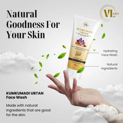 VLARC Ayurvedic Skincare Combo: Kumkumadi Ubtan Face Wash 100ml & Deep Hydration Rose Gel 100 grm