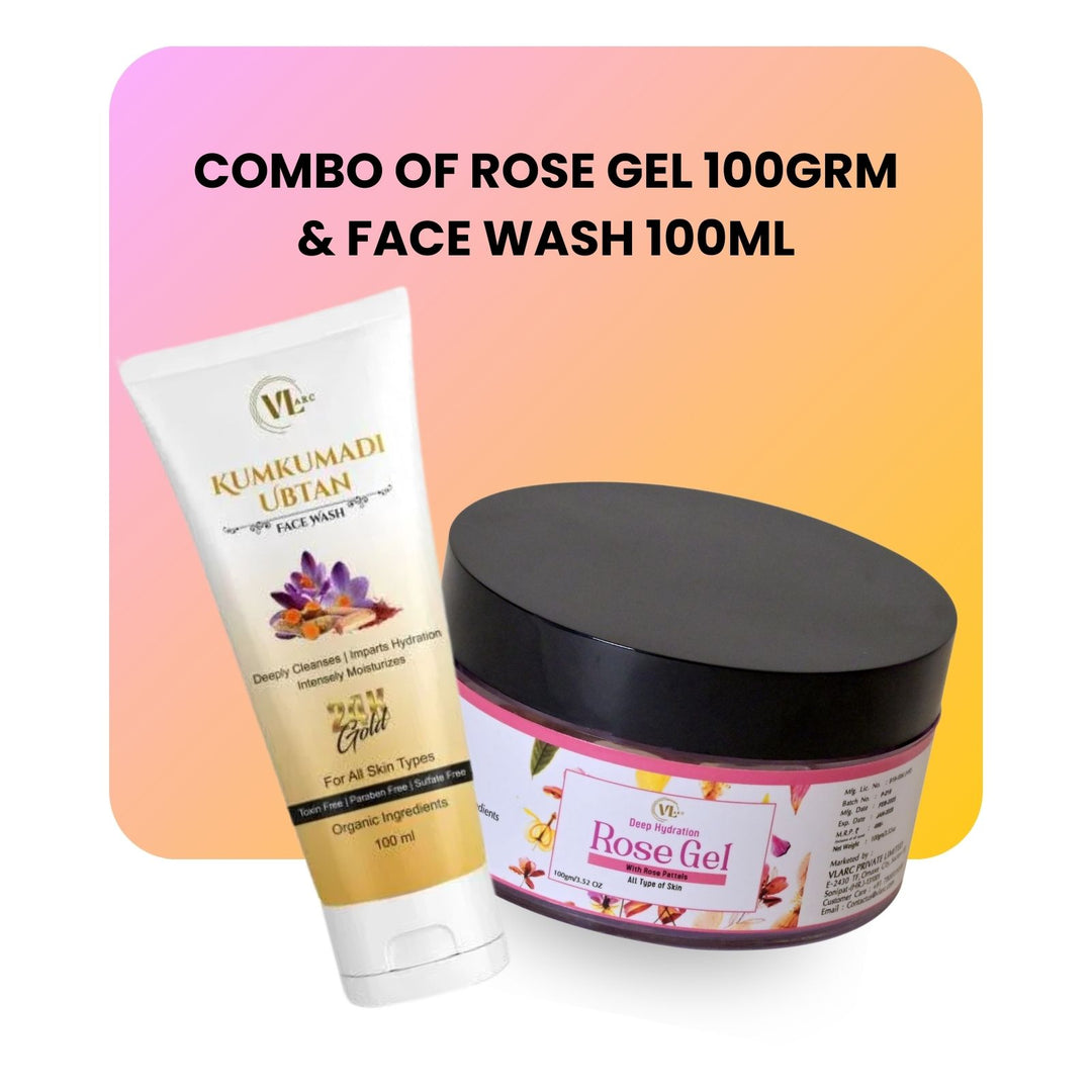 Combo Face Wash. 100ml + Rose gel 100 grm