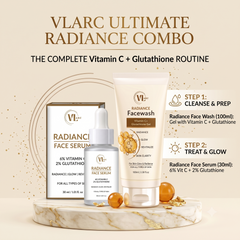 VL ARC Ultimate Skin Brightening Combo - Complete Vitamin C & Glutathione Skincare Routine (Face Wash 100ml + Serum 30ml)