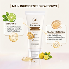 VL ARC Ultimate Skin Brightening Combo - Complete Vitamin C & Glutathione Skincare Routine (Face Wash 100ml + Serum 30ml)