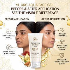 VLARC Sunscreen Aqua Face Gel SPF 50 PA+++ | Lightweight & No White Cast
