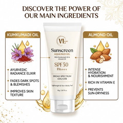 VLARC Sunscreen Aqua Face Gel SPF 50 PA+++ | Lightweight & No White Cast