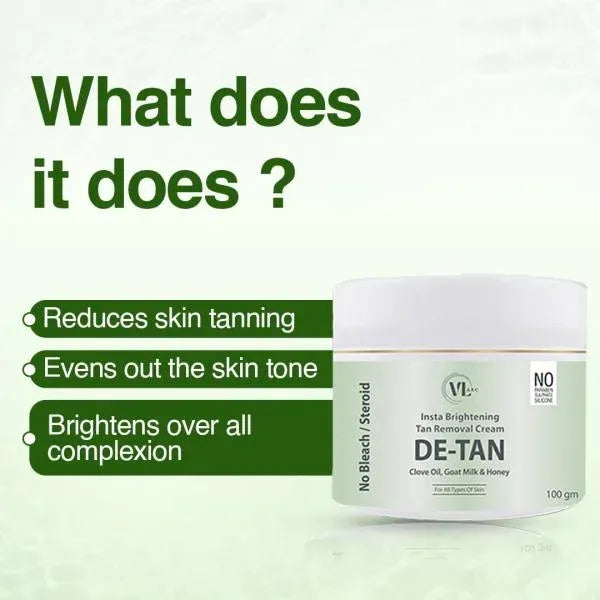 VLARC INSTA BRIGHTENING TAN REMOVAL DE-TAN CREAM Vlarc