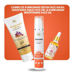 Load image into Gallery viewer, COMBO OF KUMKUMADI UBTAN FACE WASH, SUNSCREEN AQUA FACE GEL &amp; KUMKUMADI BRIGHTENING FACE OIL
